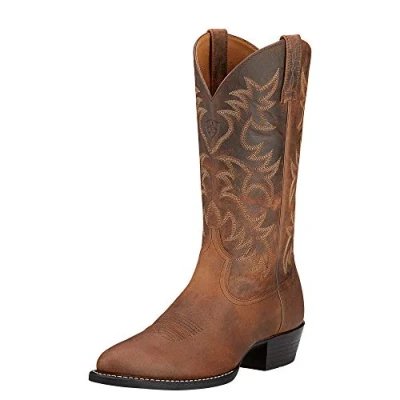 Image of ARIAT Men&#039;s Heritage R Toe Western Boot, Distressed Brown, 10 UK