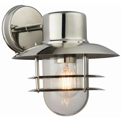Image of Jenson 1 Light Outdoor Wall Polished Stainless Steel, Glass IP44, E27