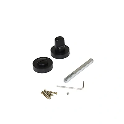 Image of Emuca Internal Door turn and Release, Set of 5 thumb Sliding Doors Lock with D.35 mm (1,37 inch) Rose, zamak, Black