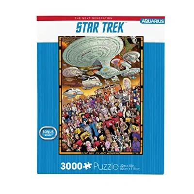 Image of AQUARIUS Star Trek Next Gen Puzzle (3000 Piece Jigsaw Puzzle) Officially Licensed Merchandise &amp; Collectibles Glare Free Precision Fit 32 x 45 Inches