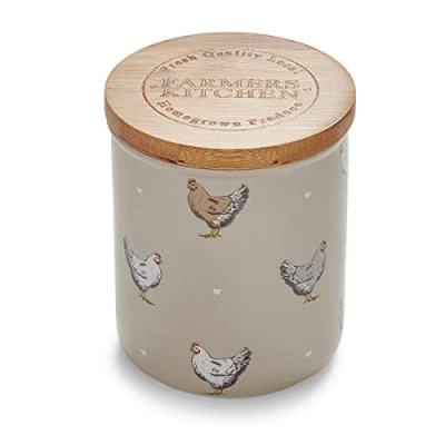 Image of Cooksmart Ceramic Airtight Storage Jars &amp; Canisters Perfect For Pasta Rice With Lids All Type Of Foods Farmers Kitchen
