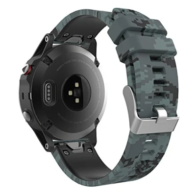 Image of MoKo Strap Compatible with Garmin Fenix 7/7 Pro/6/6 Pro/5/5 Plus/Forerunner 965/955/945/Instinct Solar/Instinct 2, Quick Fit 22mm Silicone Replacement Sport Watch Band, Shallow Digital Camouflage