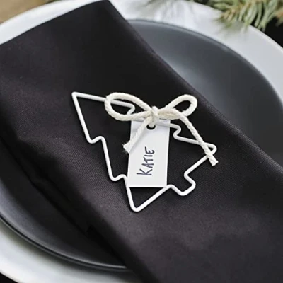 Image of Ginger Ray Christmas Tree Wire Card Name Place Holders 4 Pack, Contemporary