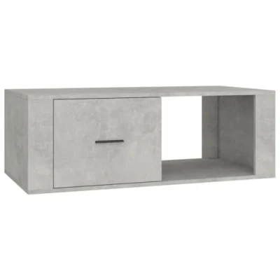 Image of vidaXL Coffee Table Engineered Wood in Concrete Grey Versatile Use Living Room With Drawer &amp; Open Compartment Modern Furniture Design
