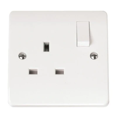Image of White Single 13A Electrical Socket