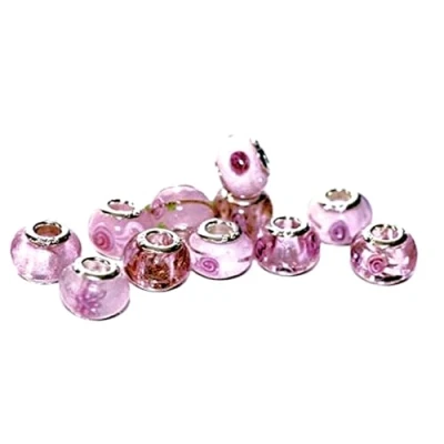 Image of 100 Pink Charms for Bracelets Jewellery Making Pandora Storage Box, Gift Ready