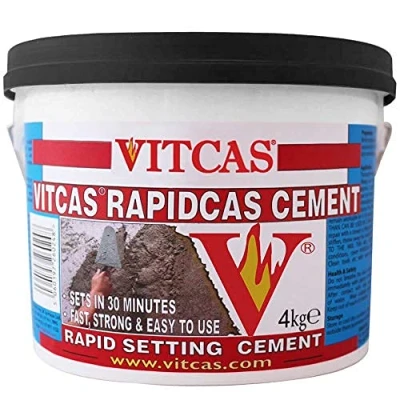 Image of VITCAS 4Kg Tub Rapidcas Cement Sets in 30 Minutes Easily Repairs Cracks on Walls &amp; Floors, Ponds Pools Fast, Strong Easy To Use