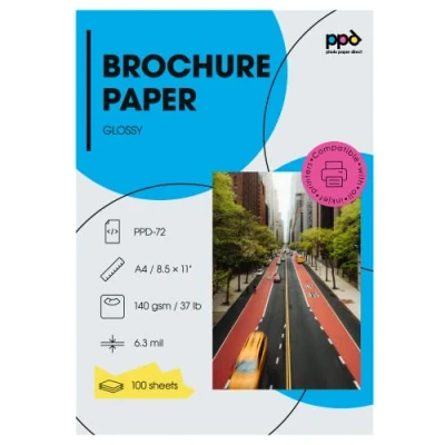 Image of PPD 100 Sheets A4 Inkjet Brochure Flyer Paper 140gsm Double Sided Glossy Photo Quality 72