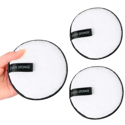 Image of TRIXES Reusable Microfibre Make up Remover Pads 3 pack White