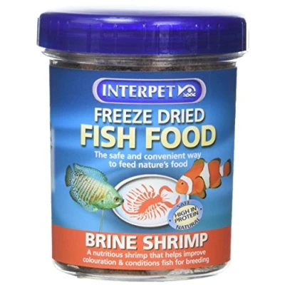 Image of Interpet Freeze Dried Aquarium Fish Food, Safe, Natural, High Protein, Brine Shrimp, 18g