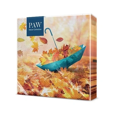 Image of PAW Napkins 3 Ply (33 x 33 cm) I 20 pcs Perfect for Birthdays, Parties, Meetings Autumn Table Decoration Colourful Paper Umbrella Leaves