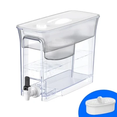 Image of Waterdrop Water Filter Dispenser, Slim Tank with 1 x 60 Days Filter, 200 Gallon Long Life, Faster Filtration, Reduces Chlorine, PFOA/PFOS and More, BPA Free, White