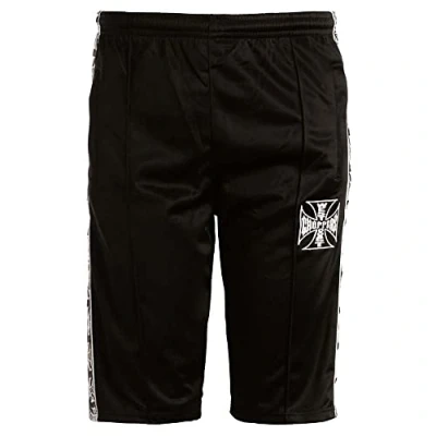 Image of WEST COAST CHOPPERS Men&#039;s Tracksuit Shorts Black Basics, Biker, Rockabilly, Rockwear X Large