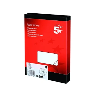 Image of 5 Star Multipurpose Labels Laser 16 per Sheet 99.1x34mm White [4000 Labels]
