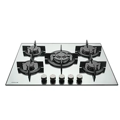 Image of MILLAR GH7051PS 70cm Built in 5 Burner Mirror Ice Silver Gas on Glass Hob/Cooker/Cooktop with FFD
