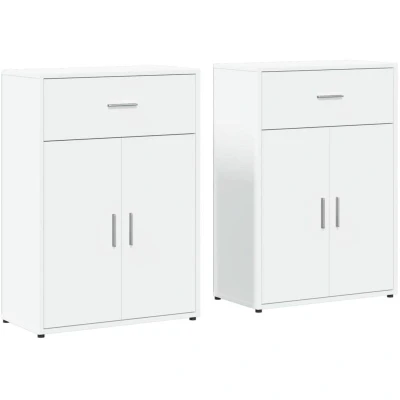Image of vidaXL Sideboards 2 pcs White 60x30x84 cm Engineered Wood