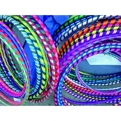 Image of SI 10 x MULTICOLOUR CHILDREN ADULT HULA HOOP DURABLE PLASTIC INDOOR OUTDOOR FITNESS 50cm