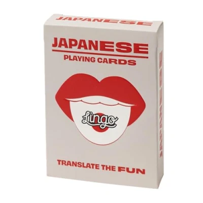 Image of Japanese Lingo Playing Cards Language Learning Game Set Fun Visual Flashcard Deck To Increase Vocabulary and Pronunciation Skills 54 Useful Phrases