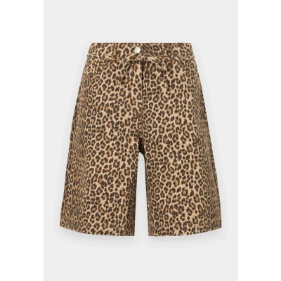 Image of ONLY Onlnaomi String Bermuda Shorts Denim shorts, Women&#039;s, Size: Small, Toasted coconut/leo