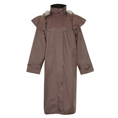Image of Ladies Country Estate Sandringham Waterproof Fabric Lined Riding Coat Brown 16