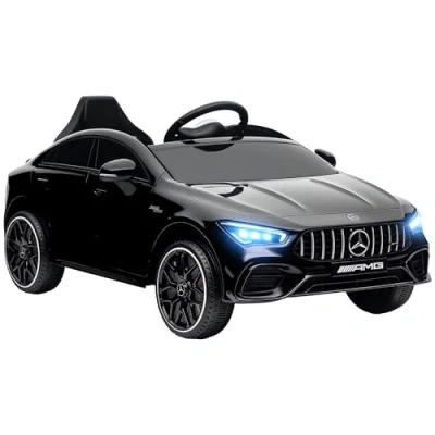 Image of AIYAPLAY Mercedes AMG CLA 45 Licensed 12V Kids Electric Car, Battery Powered Ride on Car with Remote Control, Transport Wheels, Spring Suspension, LED Lights Music Horn, for 3 6 Years Black