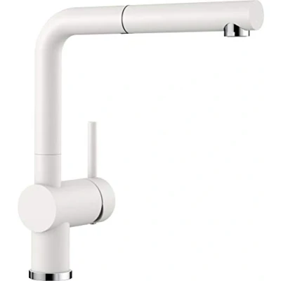 Image of BLANCO LINUS S 516692, Kitchen Mixer Tap, SILGRANIT Look With Pull out Spout, High Pressure, White