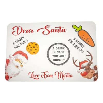 Image of 1stclassgifts Personalised Christmas Eve Plate/Tray/Board Dear Santa Xmas Kids Children&#039;s Treat (UV PRINTED)