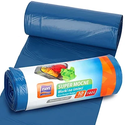 Image of Ravi Rubbish Bags Ldpe 10 Pieces, Capacity 140 litre, Multi Colour colour, One Size