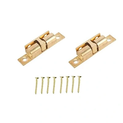 Image of Merriway BH01248 (2 Pcs) Double Ball Roller Cupboard Cabinet Door Catch, Solid Brass 50mm inch) Pack of 2 Pieces
