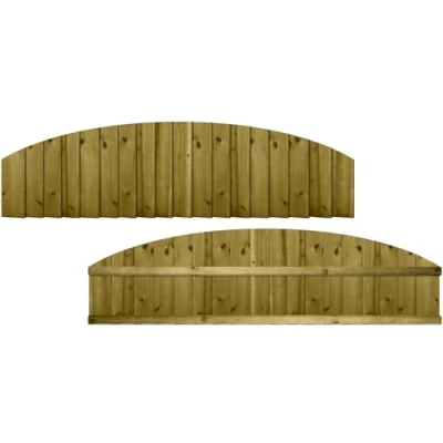 Image of Width: 6ft (183cm) x Height: (@Shoulder) 1ft (30cm &amp; 50cm Top of the Dome) Premier Dome Fence Panel Treated Vertical Feather Edge Closeboard Boards Semi Braced