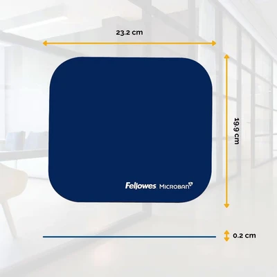 Image of Fellowes Mouse Mat with Non Slip Rubber Base Pad Antibacterial Protection Suitable for Both Optical and Laser Mice 199 x 232 2mm Blue