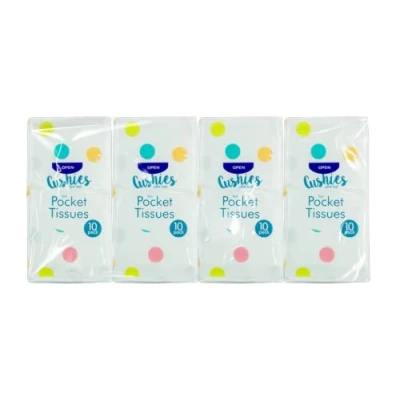 Image of 8X Packs Cushies 3ply Soft Pocket Tissues/Napkins (10 Tissues per Pack)&#039;