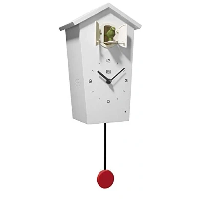 Image of KOOKOO BirdHouse white, modern cuckoo clock with 12 natural bird voices or call