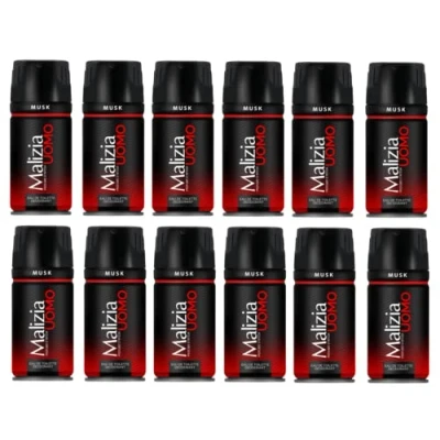 Image of Set of 12 MALIZIA Uomo Air Freshener Spray 150 Musk Body Care