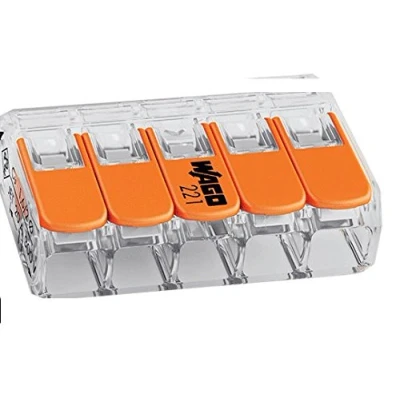 Image of Wago 221 415 Lever Clamp 5 Way Connectors Terminals Packs of