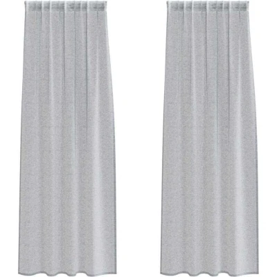 Image of Curtains with 2 pcs Dark gray 140 x 245 cm Polyester Vidaxl