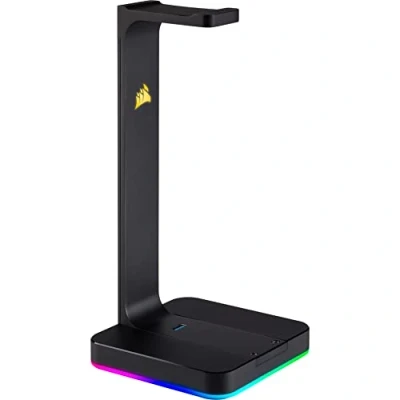 Image of Corsair ST100 RGB Premium Headset Stand with 7.1 Surround Sound 3.5mm and 2xUSB 3.0