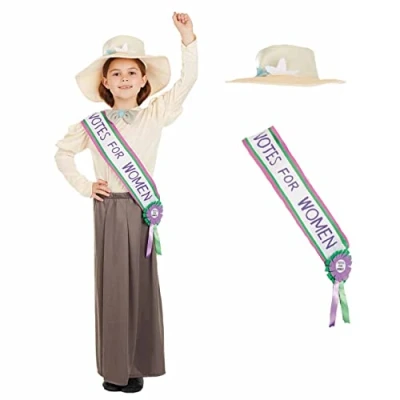 Image of Fun Shack Victorian Suffragette Costume Kids, Sash Costume, Votes for Women Girl X Large