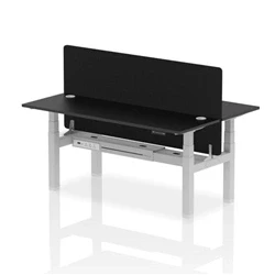 Image of Air B2B 1800x600mm Adjustable 2P Bench Desk CP Black/Silver + Screen