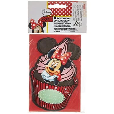 Image of Unique Party 71801 Café Disney Minnie Mouse Invitations, Pack of 6