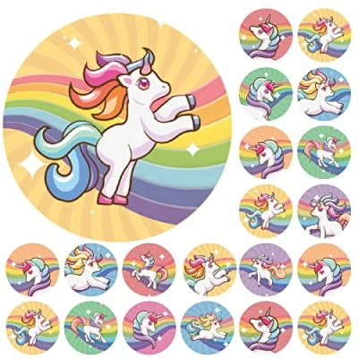 Image of 900 Colourful Mini Rainbow Unicorns Dots 10mm Glossy Teacher Reward Stickers Spot Journal