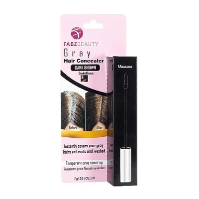 Image of Gray Hair Cover Up Mascara Touch for Men &amp; Women Instantly Your Grey Roots and with Concealer Brush (Dark Brown)