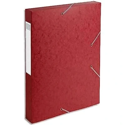 Image of Exacompta Ref 14009H Cartobox Pressboard Filing Box 25 x 33cm, Suitable for A4 Documents, Elastic Straps on 2 Corners, 40mm Spine, FSC Certified Red (Pack of 10)