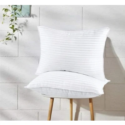 Image of Night Zone Satin Stripe Pillow Bounce Back Hotel Quality Firm (Stripe Pillows Pack of 2)
