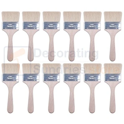 Image of 12 x Two Inch Paint Brushes 2&quot; 50mm Disposable Economy Brush Pack Laminating