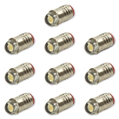 Image of Evemodel E501WM 10PCS Warm White LED Screw Bulb E5 E5.5 12V 14V Spur H0/TT/N Scale NEW