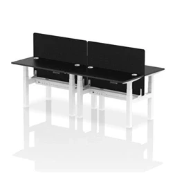 Image of Air B2B 1200x600mm Adjustable 4P Bench Desk CP Black/White + Screen