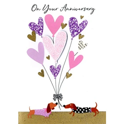 Image of Just To Say On Your Anniversary Heart Balloons Greeting Card Second Nature Cards JT157