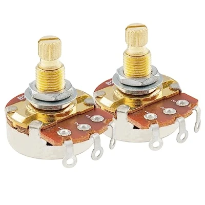 Image of Musiclily Pro Brass Thread Full Metric Sized Control Pots B25K Audio Taper Potentiometers for Guitar(Set of 2)