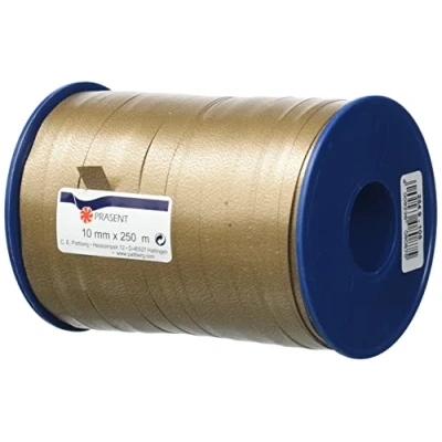 Image of PRÄSENT C.E. Pattberg America Gift Curling Ribbon Taupe, 273 Yards of balloonribbon for Wrapping, Accessories Decoration &amp; Handicrafts, Presents, 10mm 250m